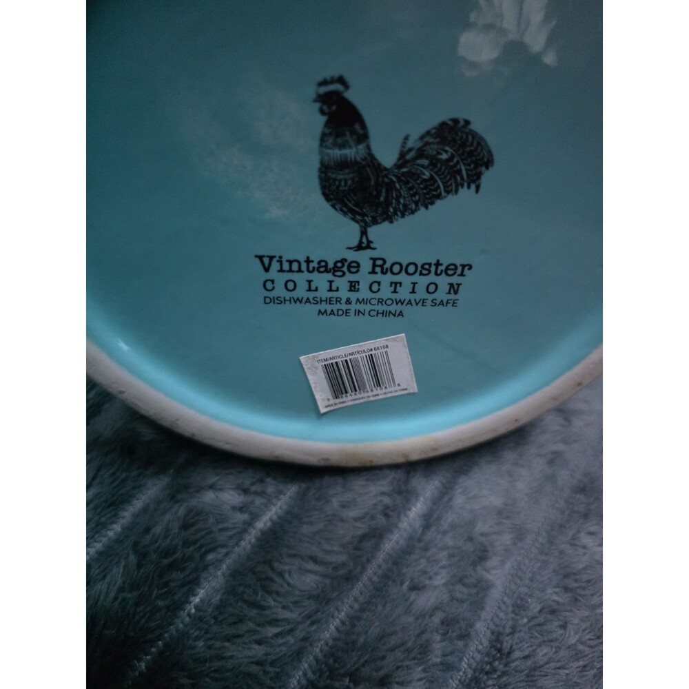 vintage rooster collection, turquoise utensil holder - Picture 4 of 4